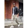 imageCOOFANDY Mens Baggy Cargo Pants Trendy Casual Parachute Pant Loose Fit Harem Joggers with PocketsLight Khaki