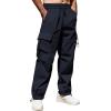 imageCOOFANDY Mens Baggy Cargo Pants Trendy Casual Parachute Pant Loose Fit Harem Joggers with PocketsNavy Blue