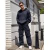 imageCOOFANDY Mens Baggy Cargo Pants Trendy Casual Parachute Pant Loose Fit Harem Joggers with PocketsNavy Blue