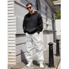 imageCOOFANDY Mens Baggy Cargo Pants Trendy Casual Parachute Pant Loose Fit Harem Joggers with PocketsWhite