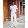 imageCOOFANDY Mens Baggy Cargo Pants Trendy Casual Parachute Pant Loose Fit Harem Joggers with PocketsWhite