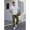 imageCOOFANDY Mens Casual Joggers Pants Cotton Elastic Waist Drawstring Chino Pants Hiking Outdoor Track SweatpantsArmy Green