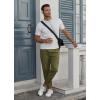 imageCOOFANDY Mens Casual Joggers Pants Cotton Elastic Waist Drawstring Chino Pants Hiking Outdoor Track SweatpantsArmy Green