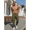 imageCOOFANDY Mens Casual Joggers Pants Cotton Elastic Waist Drawstring Chino Pants Hiking Outdoor Track SweatpantsArmy Green