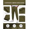 imageCOOFANDY Mens Casual Joggers Pants Cotton Elastic Waist Drawstring Chino Pants Hiking Outdoor Track SweatpantsArmy Green