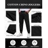 imageCOOFANDY Mens Casual Joggers Pants Cotton Elastic Waist Drawstring Chino Pants Hiking Outdoor Track SweatpantsBlack