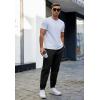 imageCOOFANDY Mens Casual Joggers Pants Cotton Elastic Waist Drawstring Chino Pants Hiking Outdoor Track SweatpantsBlack