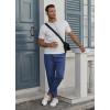 imageCOOFANDY Mens Casual Joggers Pants Cotton Elastic Waist Drawstring Chino Pants Hiking Outdoor Track SweatpantsBlue