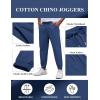 imageCOOFANDY Mens Casual Joggers Pants Cotton Elastic Waist Drawstring Chino Pants Hiking Outdoor Track SweatpantsBlue