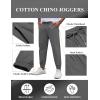 imageCOOFANDY Mens Casual Joggers Pants Cotton Elastic Waist Drawstring Chino Pants Hiking Outdoor Track SweatpantsDrak Grey