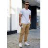 imageCOOFANDY Mens Casual Joggers Pants Cotton Elastic Waist Drawstring Chino Pants Hiking Outdoor Track SweatpantsKhaki