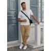 imageCOOFANDY Mens Casual Joggers Pants Cotton Elastic Waist Drawstring Chino Pants Hiking Outdoor Track SweatpantsKhaki