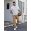 imageCOOFANDY Mens Casual Joggers Pants Cotton Elastic Waist Drawstring Chino Pants Hiking Outdoor Track SweatpantsKhaki