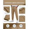 imageCOOFANDY Mens Casual Joggers Pants Cotton Elastic Waist Drawstring Chino Pants Hiking Outdoor Track SweatpantsKhaki