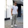 imageCOOFANDY Mens Casual Joggers Pants Cotton Elastic Waist Drawstring Chino Pants Hiking Outdoor Track SweatpantsLight Grey