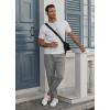 imageCOOFANDY Mens Casual Joggers Pants Cotton Elastic Waist Drawstring Chino Pants Hiking Outdoor Track SweatpantsLight Grey