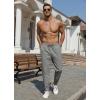 imageCOOFANDY Mens Casual Joggers Pants Cotton Elastic Waist Drawstring Chino Pants Hiking Outdoor Track SweatpantsLight Grey