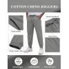 imageCOOFANDY Mens Casual Joggers Pants Cotton Elastic Waist Drawstring Chino Pants Hiking Outdoor Track SweatpantsLight Grey