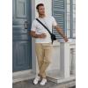 imageCOOFANDY Mens Casual Joggers Pants Cotton Elastic Waist Drawstring Chino Pants Hiking Outdoor Track SweatpantsLight Khaki
