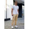 imageCOOFANDY Mens Casual Joggers Pants Cotton Elastic Waist Drawstring Chino Pants Hiking Outdoor Track SweatpantsLight Khaki