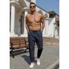 imageCOOFANDY Mens Casual Joggers Pants Cotton Elastic Waist Drawstring Chino Pants Hiking Outdoor Track SweatpantsNavy Blue