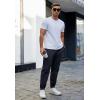 imageCOOFANDY Mens Casual Joggers Pants Cotton Elastic Waist Drawstring Chino Pants Hiking Outdoor Track SweatpantsNavy Blue