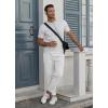 imageCOOFANDY Mens Casual Joggers Pants Cotton Elastic Waist Drawstring Chino Pants Hiking Outdoor Track SweatpantsWhite