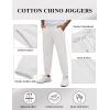imageCOOFANDY Mens Casual Joggers Pants Cotton Elastic Waist Drawstring Chino Pants Hiking Outdoor Track SweatpantsWhite