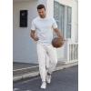 imageCOOFANDY Mens Casual Joggers Pants Cotton Elastic Waist Drawstring Chino Pants Hiking Outdoor Track SweatpantsWhite