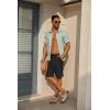 imageCOOFANDY Mens Casual Shorts 7 Inch Inseam Elastic Waist Drawstring Shorts Lightweight Quick Dry Summer Beach Board ShortsBlack