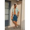 imageCOOFANDY Mens Casual Shorts 7 Inch Inseam Elastic Waist Drawstring Shorts Lightweight Quick Dry Summer Beach Board ShortsBlue