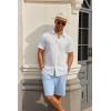 imageCOOFANDY Mens Casual Shorts 7 Inch Inseam Elastic Waist Drawstring Shorts Lightweight Quick Dry Summer Beach Board ShortsLight Blue