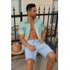 imageCOOFANDY Mens Casual Shorts 7 Inch Inseam Elastic Waist Drawstring Shorts Lightweight Quick Dry Summer Beach Board ShortsLight Blue