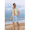 imageCOOFANDY Mens Casual Shorts 7 Inch Inseam Elastic Waist Drawstring Shorts Lightweight Quick Dry Summer Beach Board ShortsLight Blue