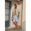 imageCOOFANDY Mens Casual Shorts 7 Inch Inseam Elastic Waist Drawstring Shorts Lightweight Quick Dry Summer Beach Board ShortsLight Blue