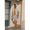 imageCOOFANDY Mens Casual Shorts 7 Inch Inseam Elastic Waist Drawstring Shorts Lightweight Quick Dry Summer Beach Board ShortsLight Grey