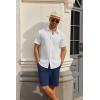 imageCOOFANDY Mens Casual Shorts 7 Inch Inseam Elastic Waist Drawstring Shorts Lightweight Quick Dry Summer Beach Board ShortsNavy Blue