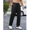 imageCOOFANDY Mens Casual Sweatpants Open Bottom Lounge Pants Lightweight Baggy Workout Yoga Track PantsBlack