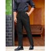imageCOOFANDY Mens Classic Casual Dress Pants Expandable Waist Suit Pant Slim Fit Flat Front SlacksBlack