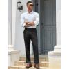 imageCOOFANDY Mens Classic Casual Dress Pants Expandable Waist Suit Pant Slim Fit Flat Front SlacksBlack