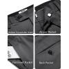 imageCOOFANDY Mens Classic Casual Dress Pants Expandable Waist Suit Pant Slim Fit Flat Front SlacksDark Gery