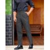 imageCOOFANDY Mens Classic Casual Dress Pants Expandable Waist Suit Pant Slim Fit Flat Front SlacksDark Gery