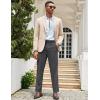 imageCOOFANDY Mens Classic Casual Dress Pants Expandable Waist Suit Pant Slim Fit Flat Front SlacksDark Gery