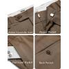 imageCOOFANDY Mens Classic Casual Dress Pants Expandable Waist Suit Pant Slim Fit Flat Front SlacksGrey Brown