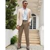 imageCOOFANDY Mens Classic Casual Dress Pants Expandable Waist Suit Pant Slim Fit Flat Front SlacksGrey Brown