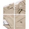 imageCOOFANDY Mens Classic Casual Dress Pants Expandable Waist Suit Pant Slim Fit Flat Front SlacksKhaki
