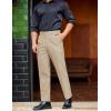 imageCOOFANDY Mens Classic Casual Dress Pants Expandable Waist Suit Pant Slim Fit Flat Front SlacksKhaki