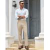 imageCOOFANDY Mens Classic Casual Dress Pants Expandable Waist Suit Pant Slim Fit Flat Front SlacksKhaki