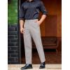 imageCOOFANDY Mens Classic Casual Dress Pants Expandable Waist Suit Pant Slim Fit Flat Front SlacksLight Grey