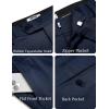 imageCOOFANDY Mens Classic Casual Dress Pants Expandable Waist Suit Pant Slim Fit Flat Front SlacksNavy Blue